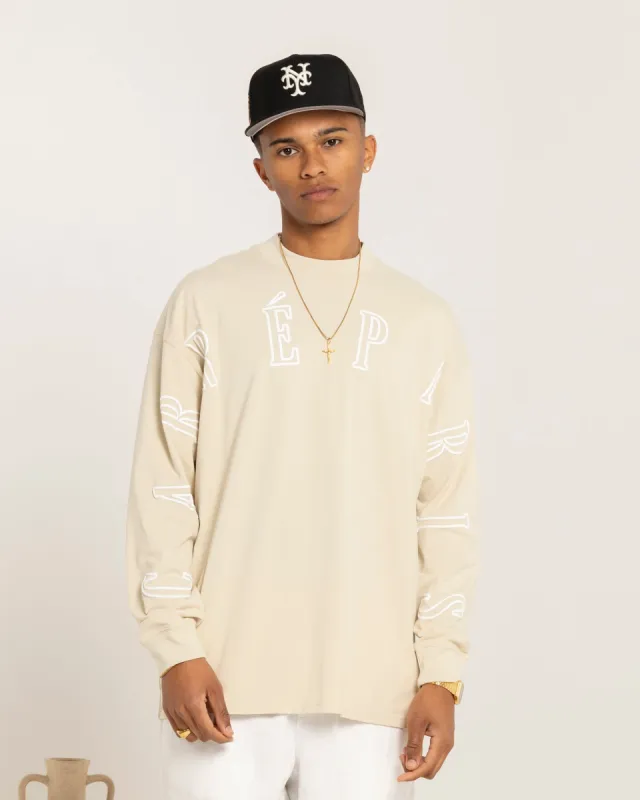 Carre Global Oversized Long Sleeve T-Shirt Light Stone sold by Culture Kings