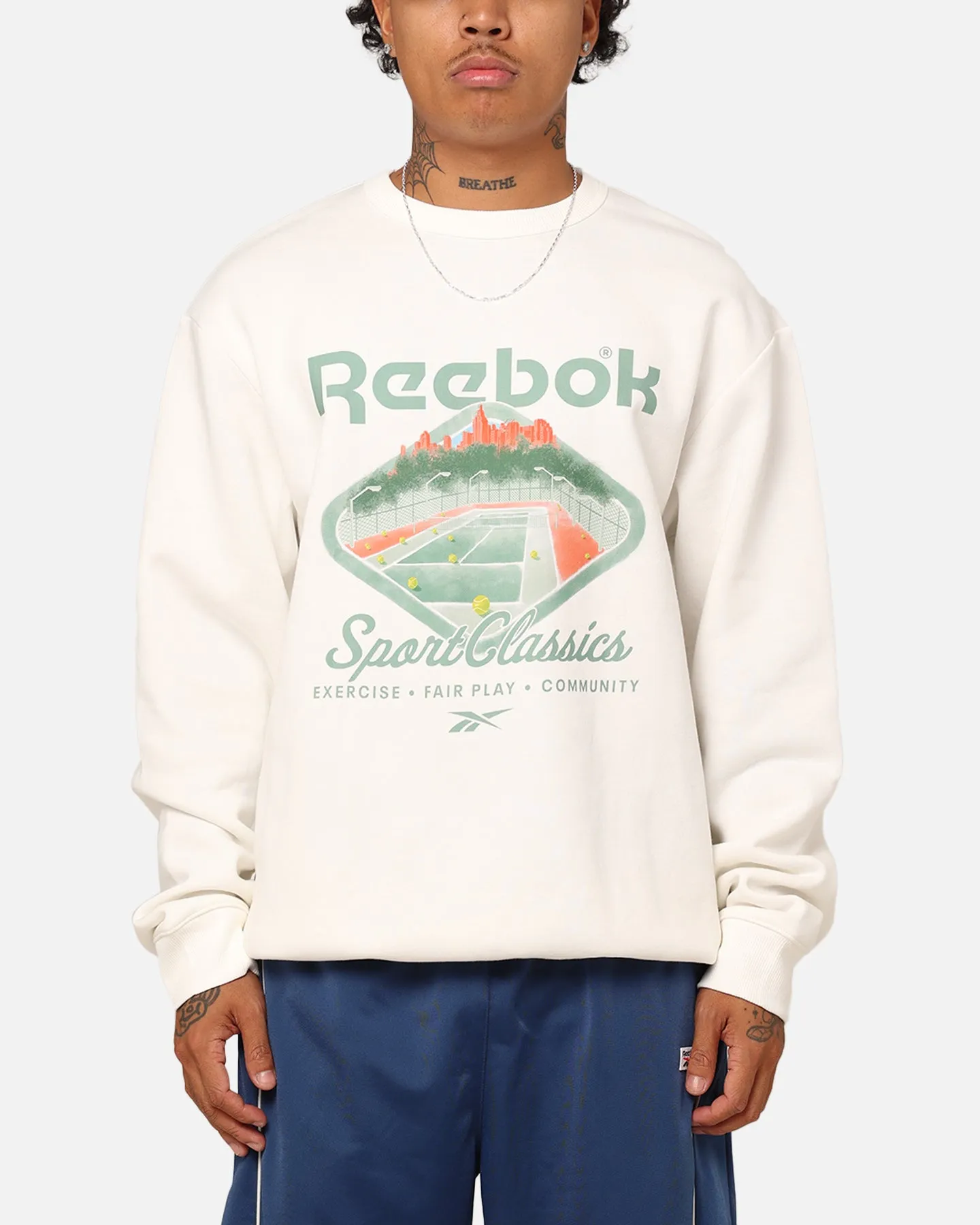 Reebok CL Court Sport Crewneck Vintage White sold by Culture Kings