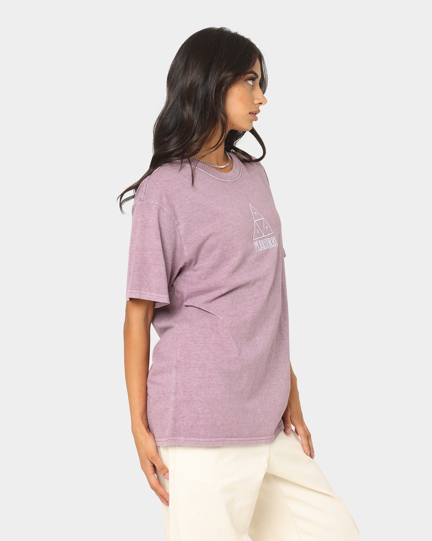 HUF X Pleasures Dyed Short Sleeve T-Shirt Purple sold by Culture Kings product image thumbnail 5