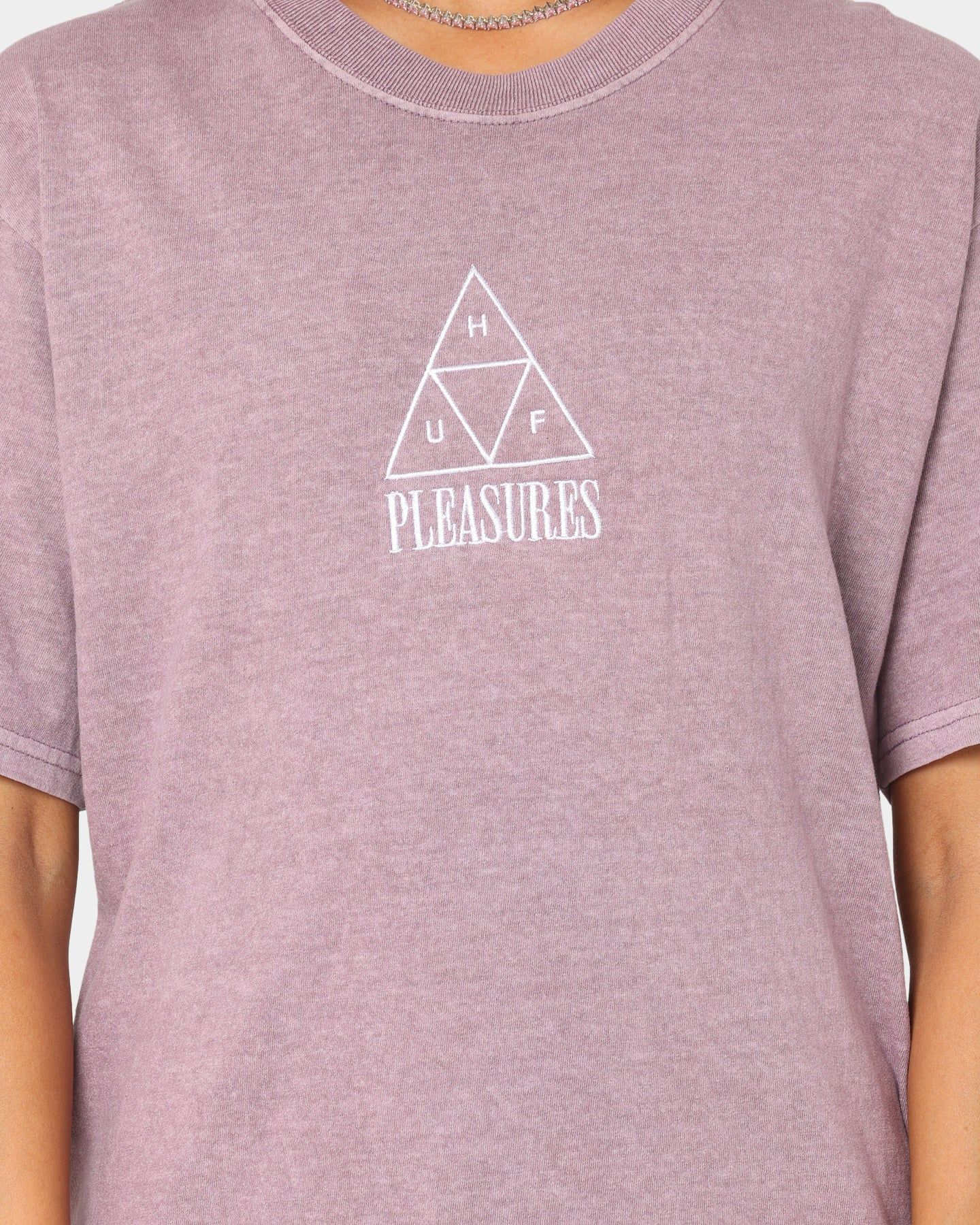 HUF X Pleasures Dyed Short Sleeve T-Shirt Purple sold by Culture Kings product image thumbnail 3