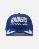 New Era Las Vegas Raiders 'Podium Pack' Pre-Curved Golfer Trucker Snapback Light Royal/Metallic Gold sold by Culture Kings