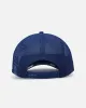 New Era Las Vegas Raiders 'Podium Pack' Pre-Curved Golfer Trucker Snapback Light Royal/Metallic Gold sold by Culture Kings