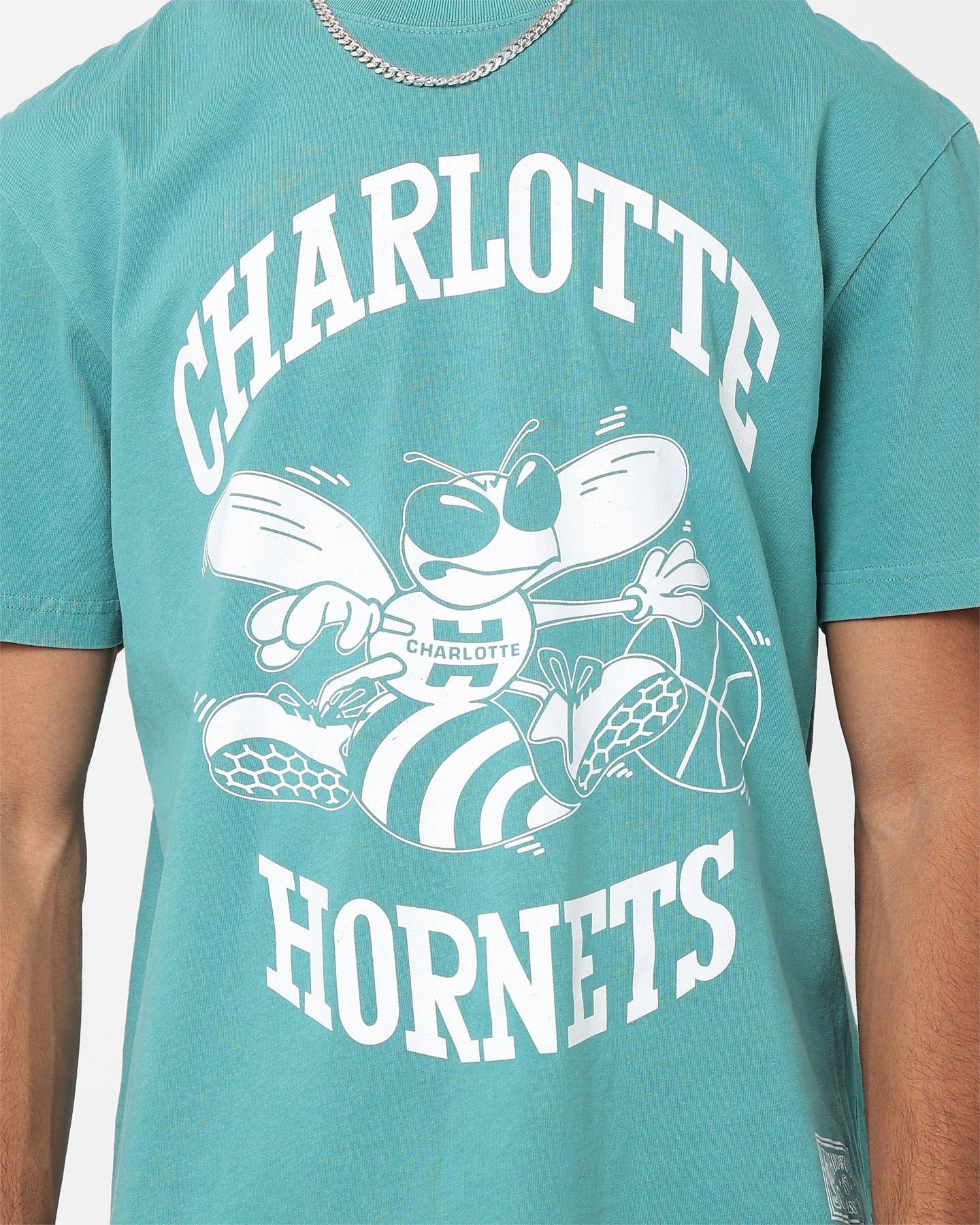 Mitchell & Ness Charlotte Hornets XL Logo One Colour T-Shirt Faded Teal sold by Culture Kings product image thumbnail 3