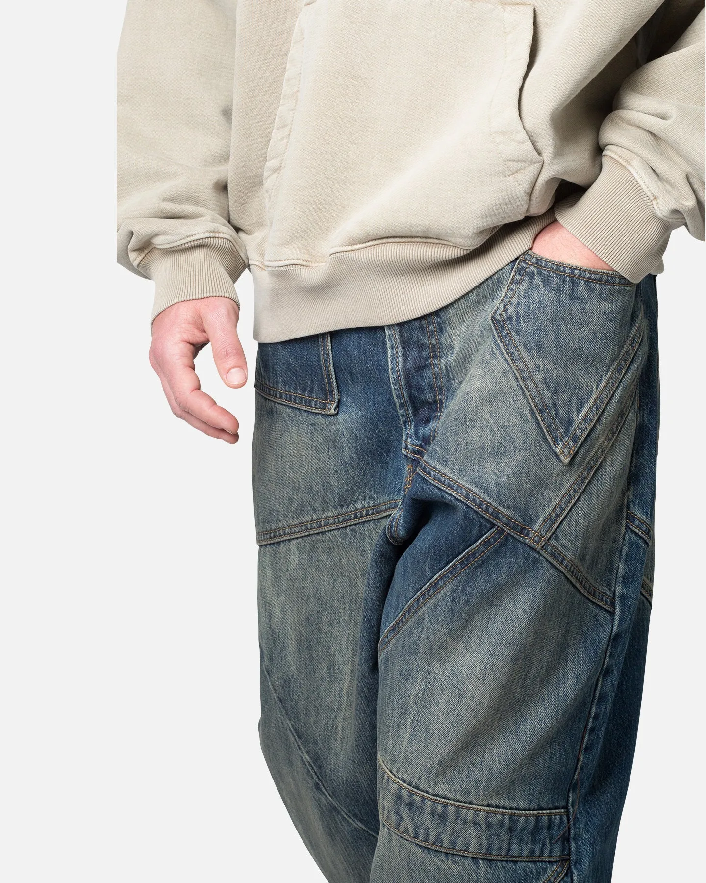 MNML Ultra Baggy Upcycled Denim Jeans Blue sold by Culture Kings product image thumbnail 5