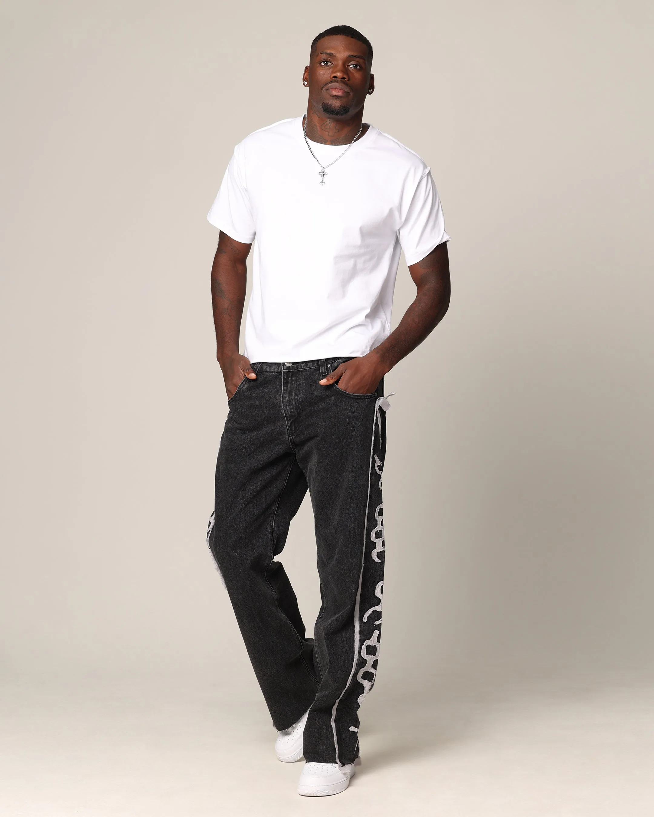 Saint Morta Holy Ghost Flared Jeans Black Wash sold by Culture Kings product image thumbnail 2