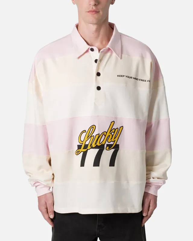 MNML 777 Lucky Striped Polo Shirt Peach sold by Culture Kings