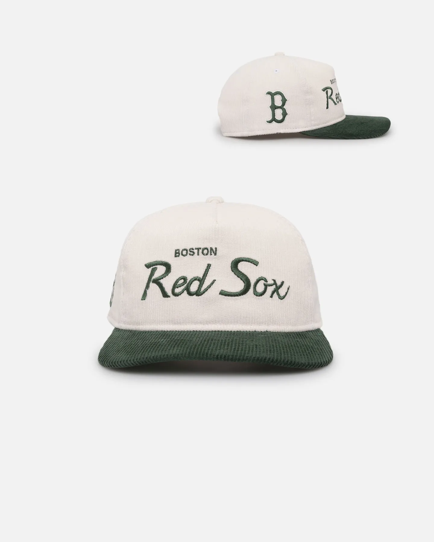 New Era Boston Red Sox 'Currency Corduroy' Golfer Pre-Curved Snapback Chrome White sold by Culture Kings
