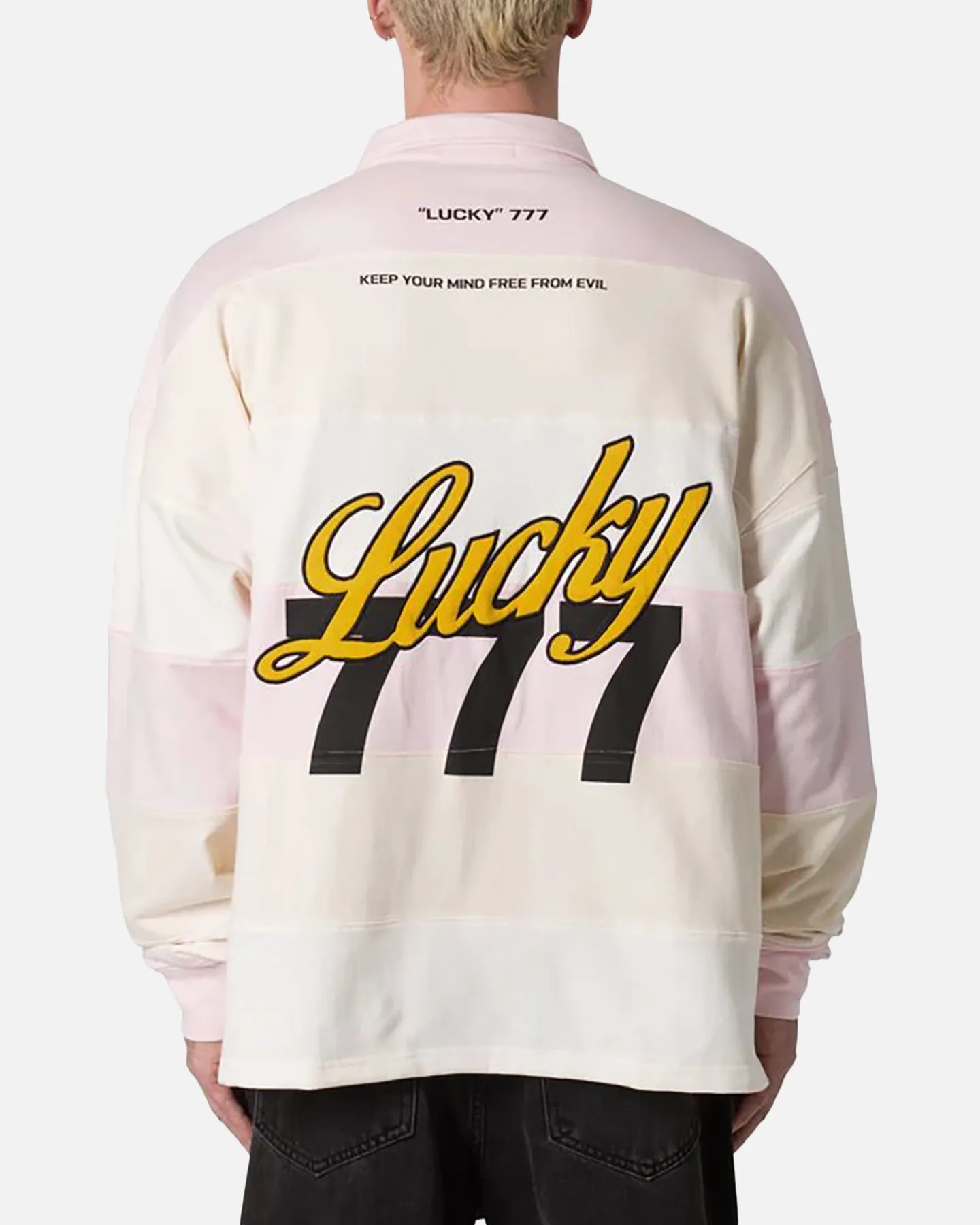 MNML 777 Lucky Striped Polo Shirt Peach sold by Culture Kings product image thumbnail 4