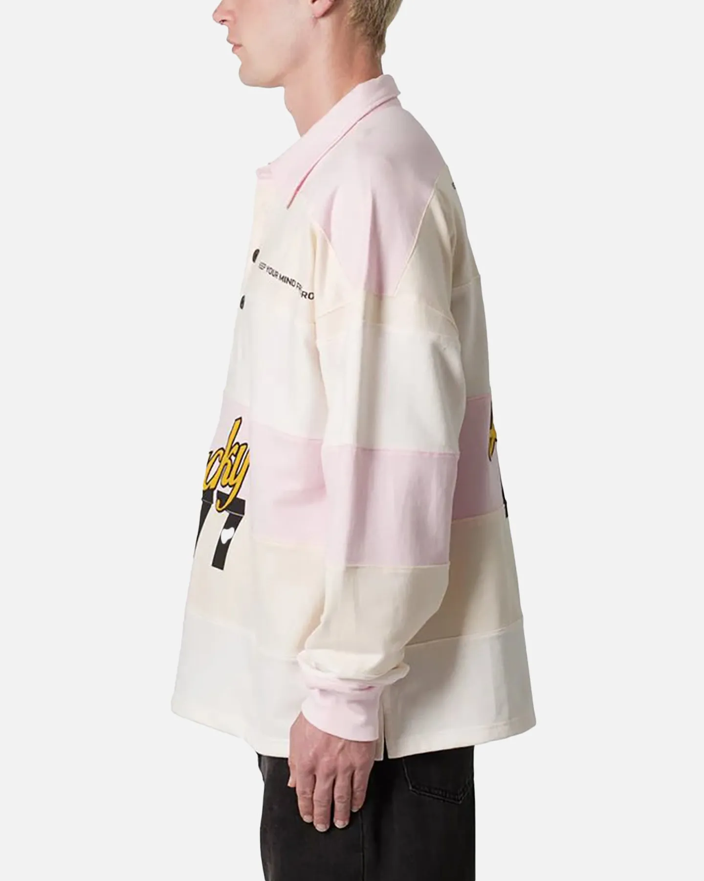 MNML 777 Lucky Striped Polo Shirt Peach sold by Culture Kings product image thumbnail 3