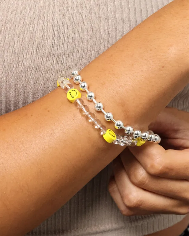 Wild For The Weekend Smiley Beaded Bracelet Silver made by Culture Kings