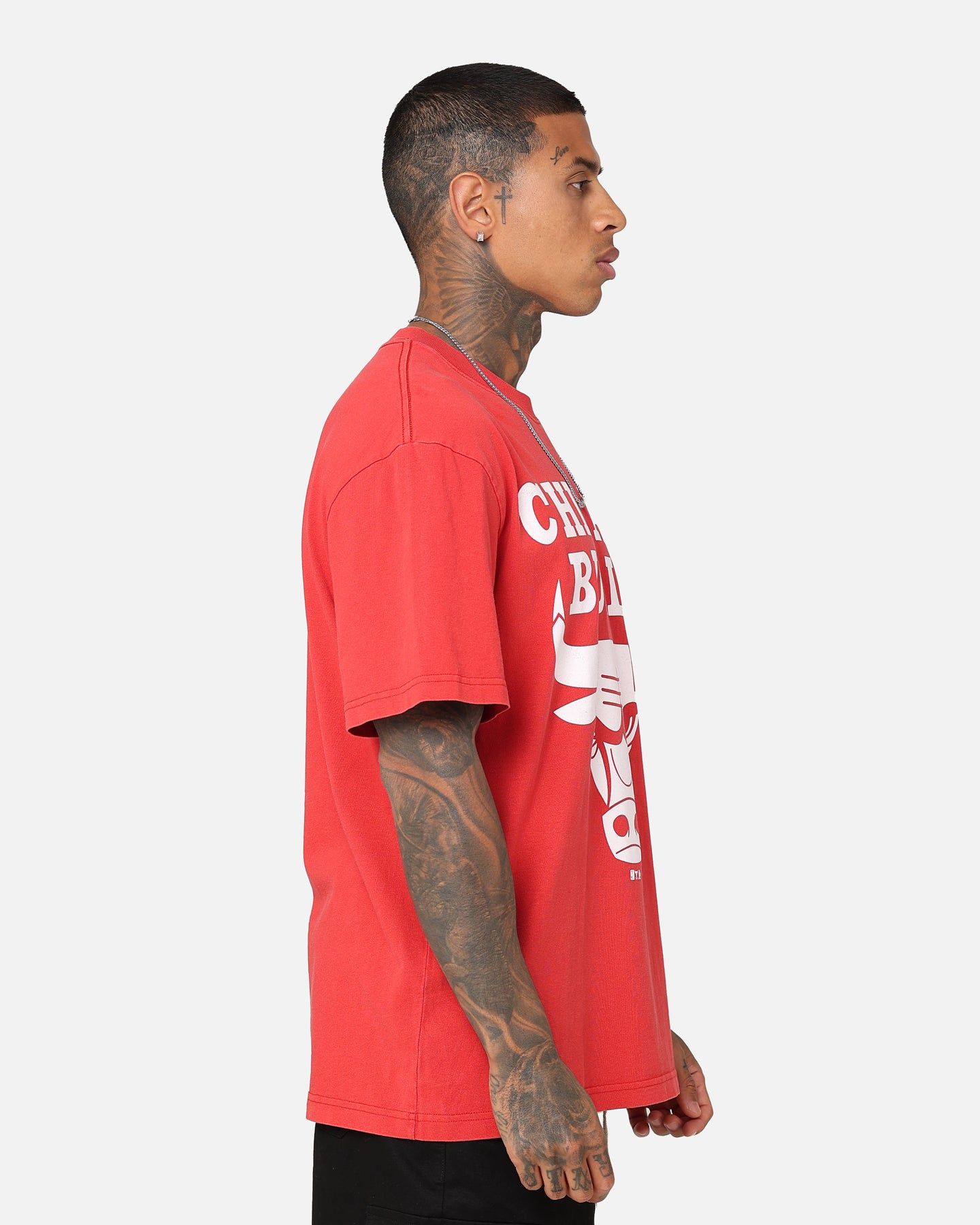 Mitchell & Ness Chicago Bulls XL Logo One Colour T-Shirt Faded Red sold by Culture Kings product image thumbnail 5