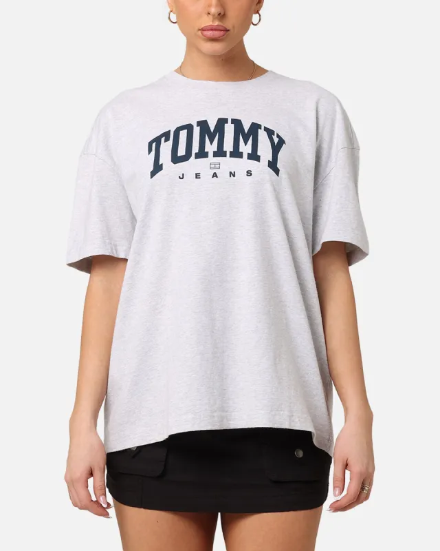 Tommy Jeans Women's TJW Oversized Varsity 1 T-Shirt Silver Grey Heather made by Culture Kings