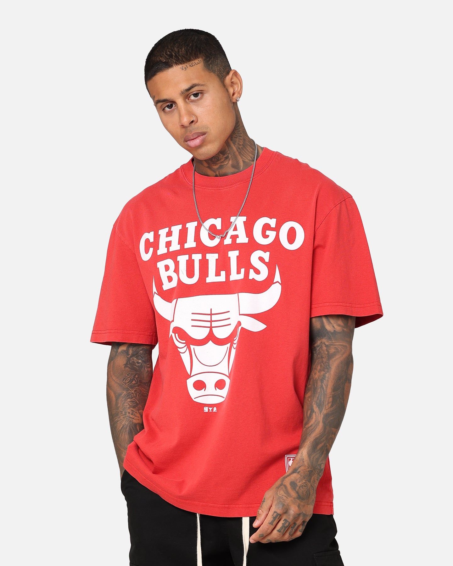 Mitchell & Ness Chicago Bulls XL Logo One Colour T-Shirt Faded Red sold by Culture Kings