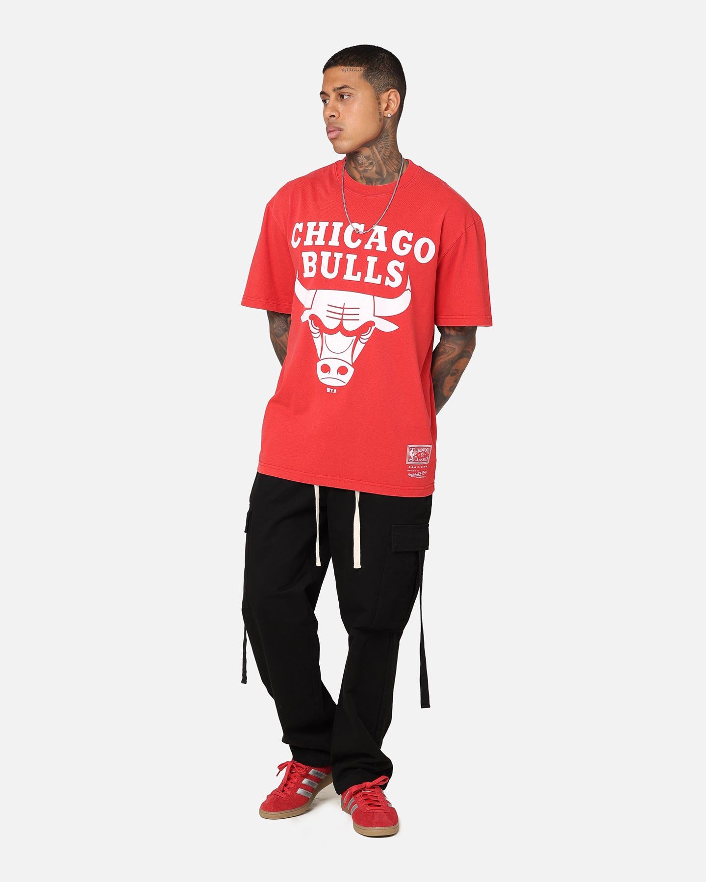Mitchell & Ness Chicago Bulls XL Logo One Colour T-Shirt Faded Red sold by Culture Kings product image thumbnail 2
