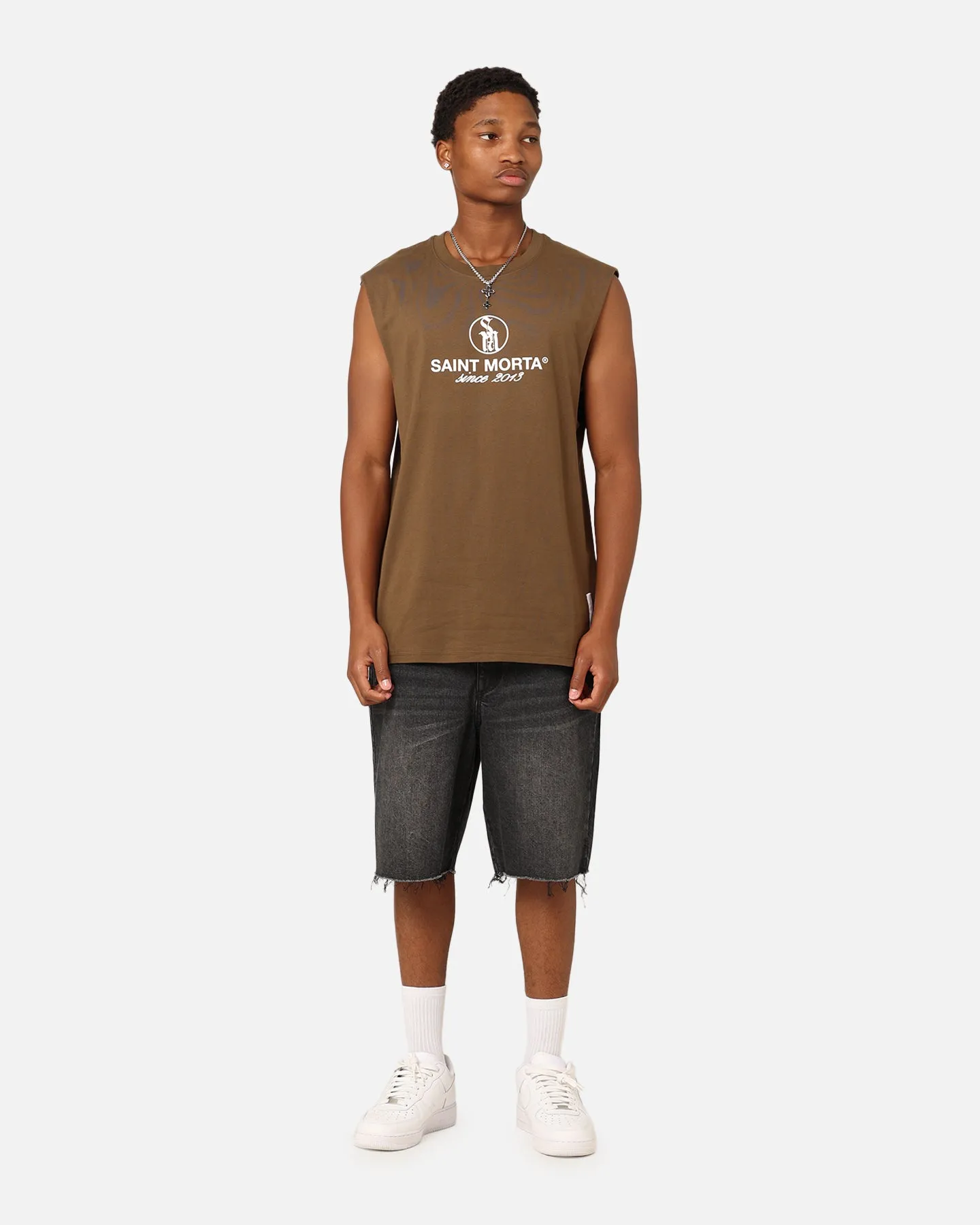 Saint Morta Emblem Muscle T-Shirt Army Green sold by Culture Kings product image thumbnail 2