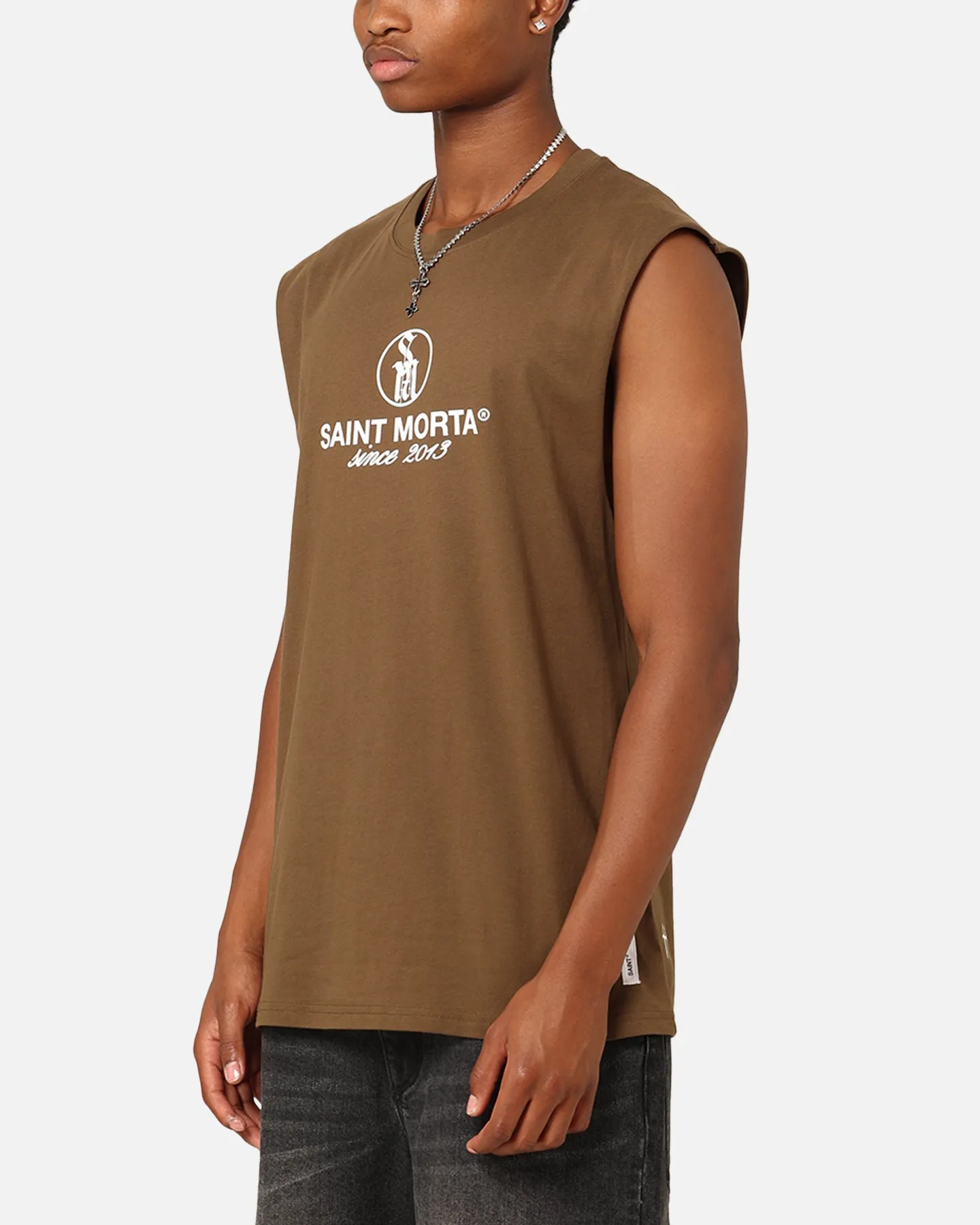 Saint Morta Emblem Muscle T-Shirt Army Green sold by Culture Kings product image thumbnail 5
