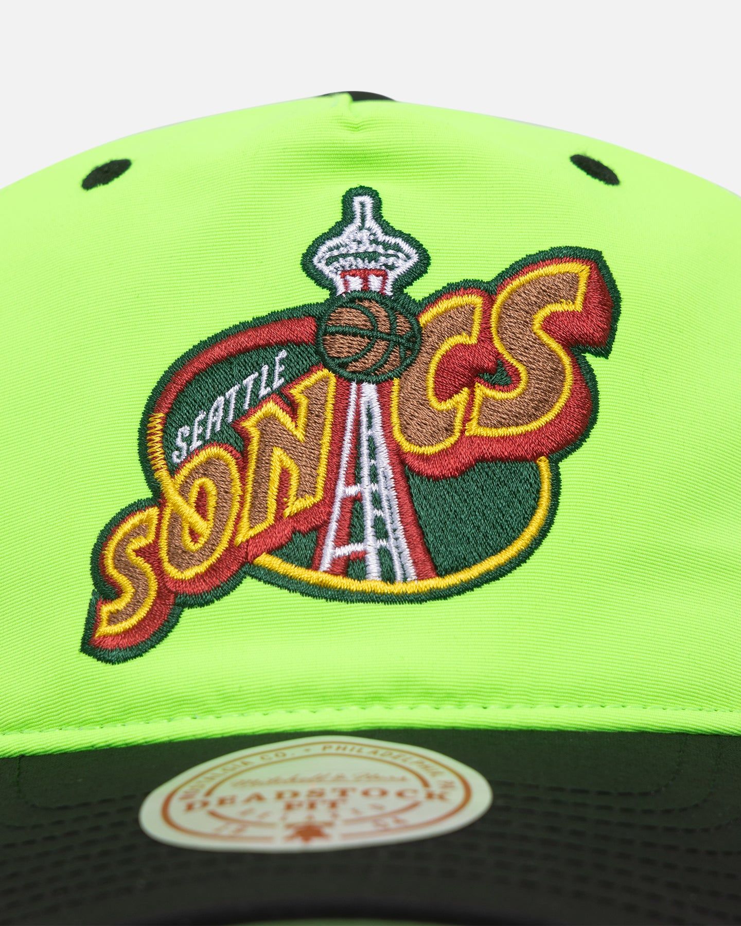 Mitchell & Ness Seattle Sonics Nylon Deadstock 2-Tone Snapback Neon Green/Black sold by Culture Kings product image thumbnail 5