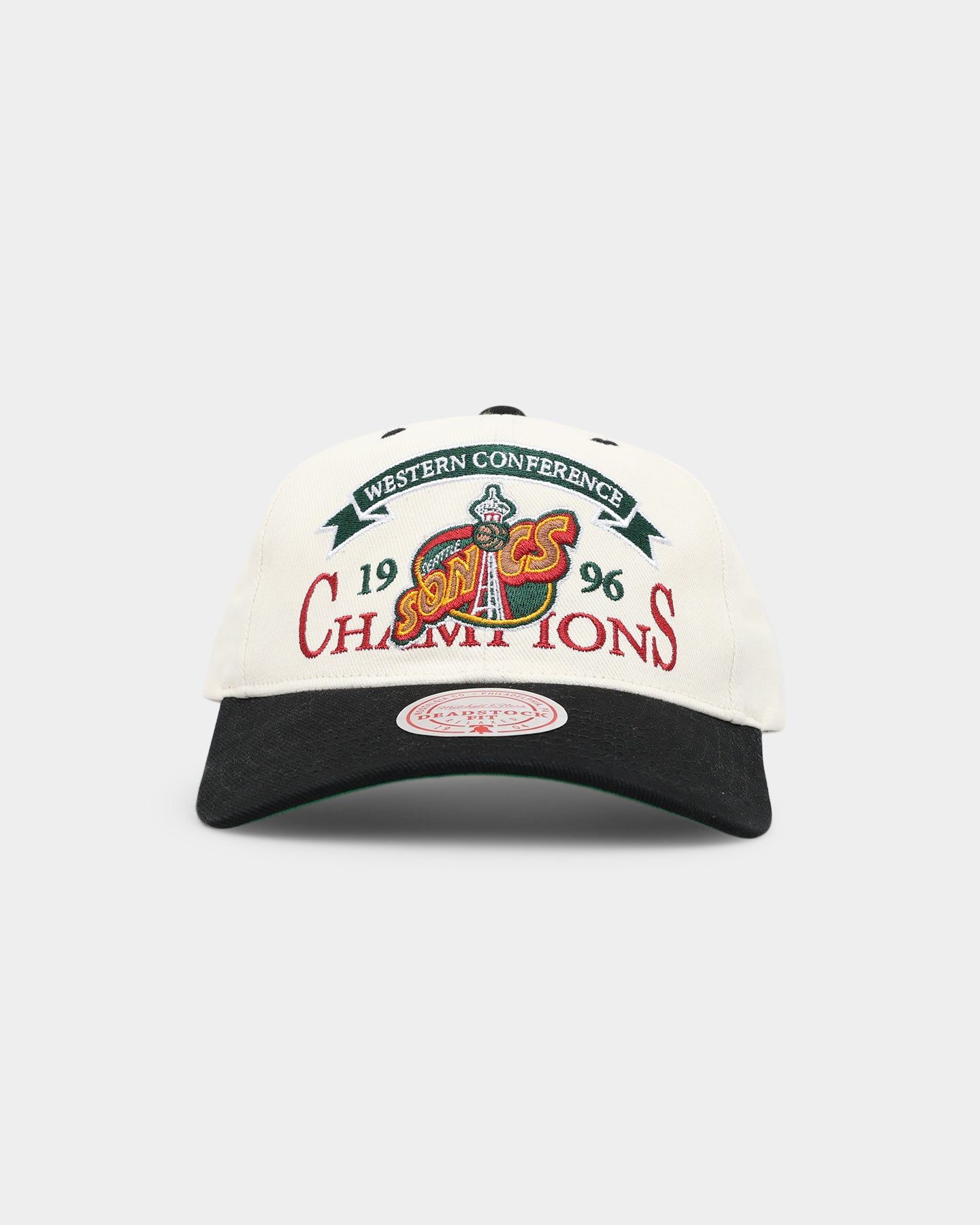 Mitchell & Ness Seattle Supersonics 96 Conference Champions Deadstock Snapback Off White/Black sold by Culture Kings