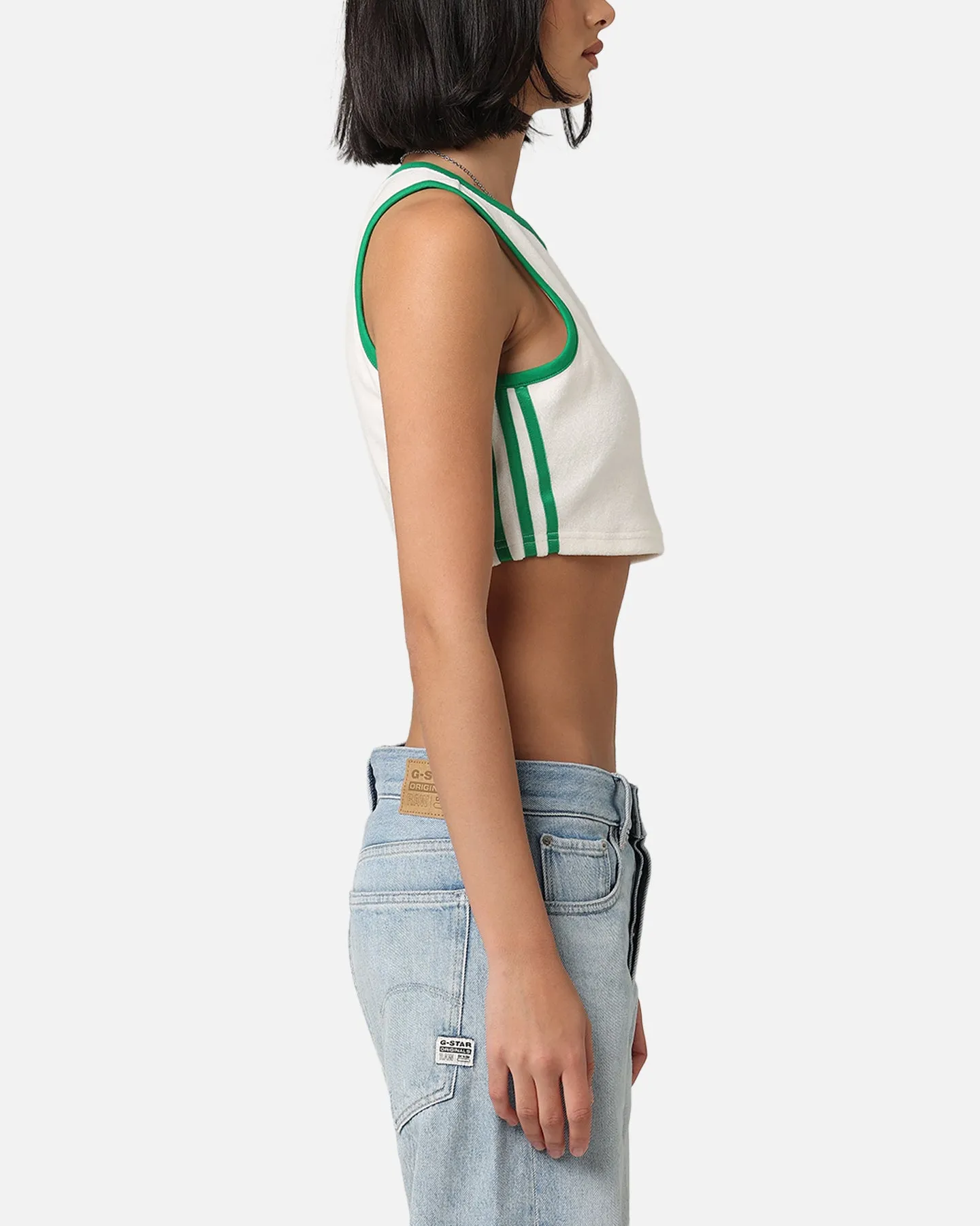 Adidas Women's Terry Cropped Tank Top Off White sold by Culture Kings product image thumbnail 4
