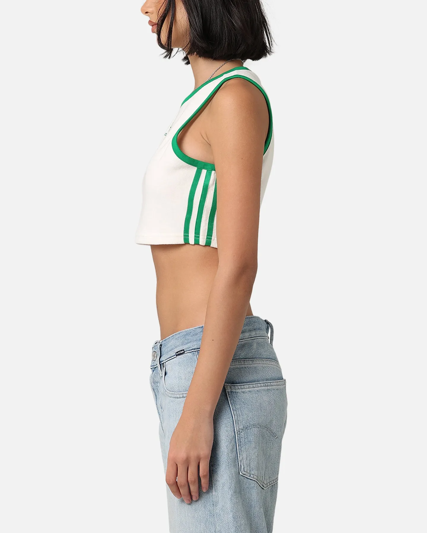 Adidas Women's Terry Cropped Tank Top Off White sold by Culture Kings product image thumbnail 5