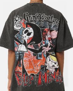 American Thrift X Cartoon Network Grim Heavyweight Vintage T-Shirt Black Wash sold by Culture Kings
