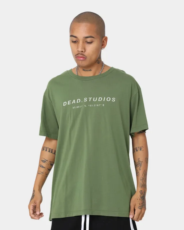 Dead Studios Est Signature T-Shirt Olive Green sold by Culture Kings