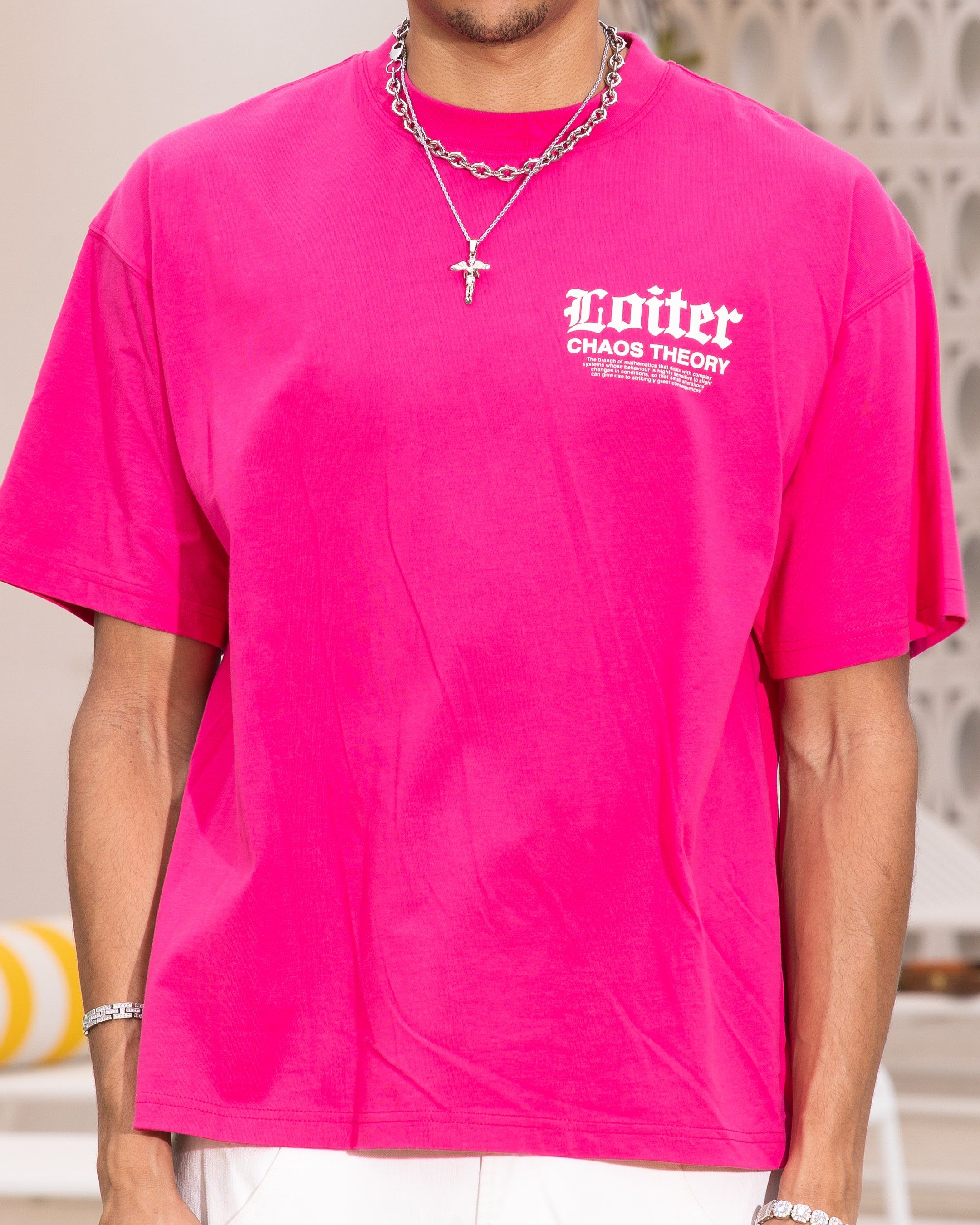 Loiter Chaos Theory T-Shirt Hot Pink sold by Culture Kings product image thumbnail 4