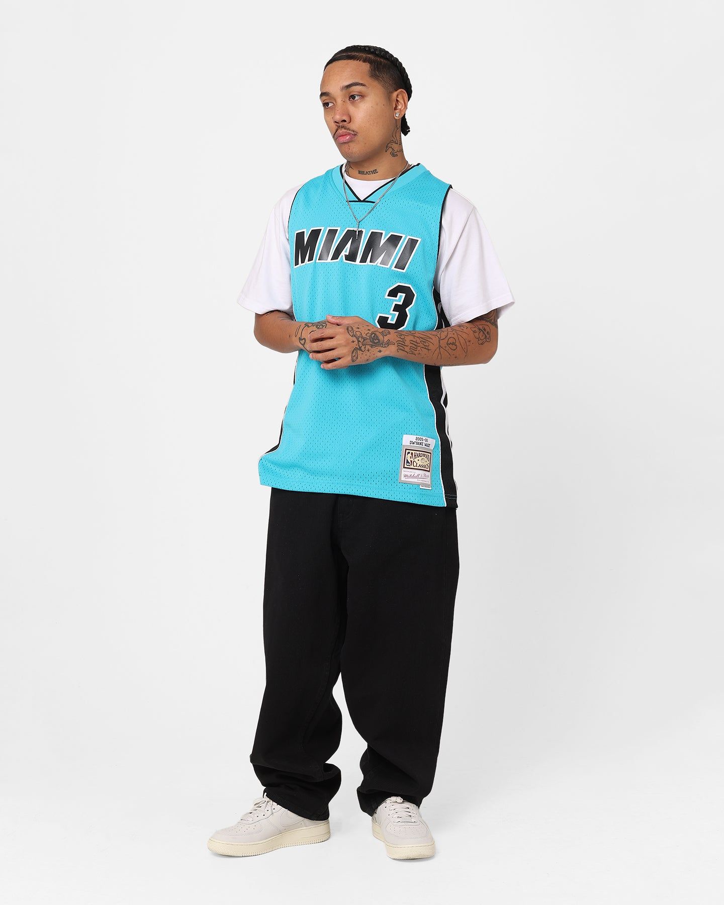 Mitchell & Ness Dwayne Wade Miami Heat Neon Tropical Swing Jersey Neon Blue sold by Culture Kings product image thumbnail 3