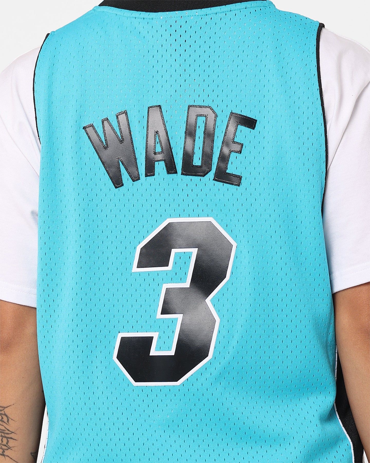 Mitchell & Ness Dwayne Wade Miami Heat Neon Tropical Swing Jersey Neon Blue sold by Culture Kings product image thumbnail 5