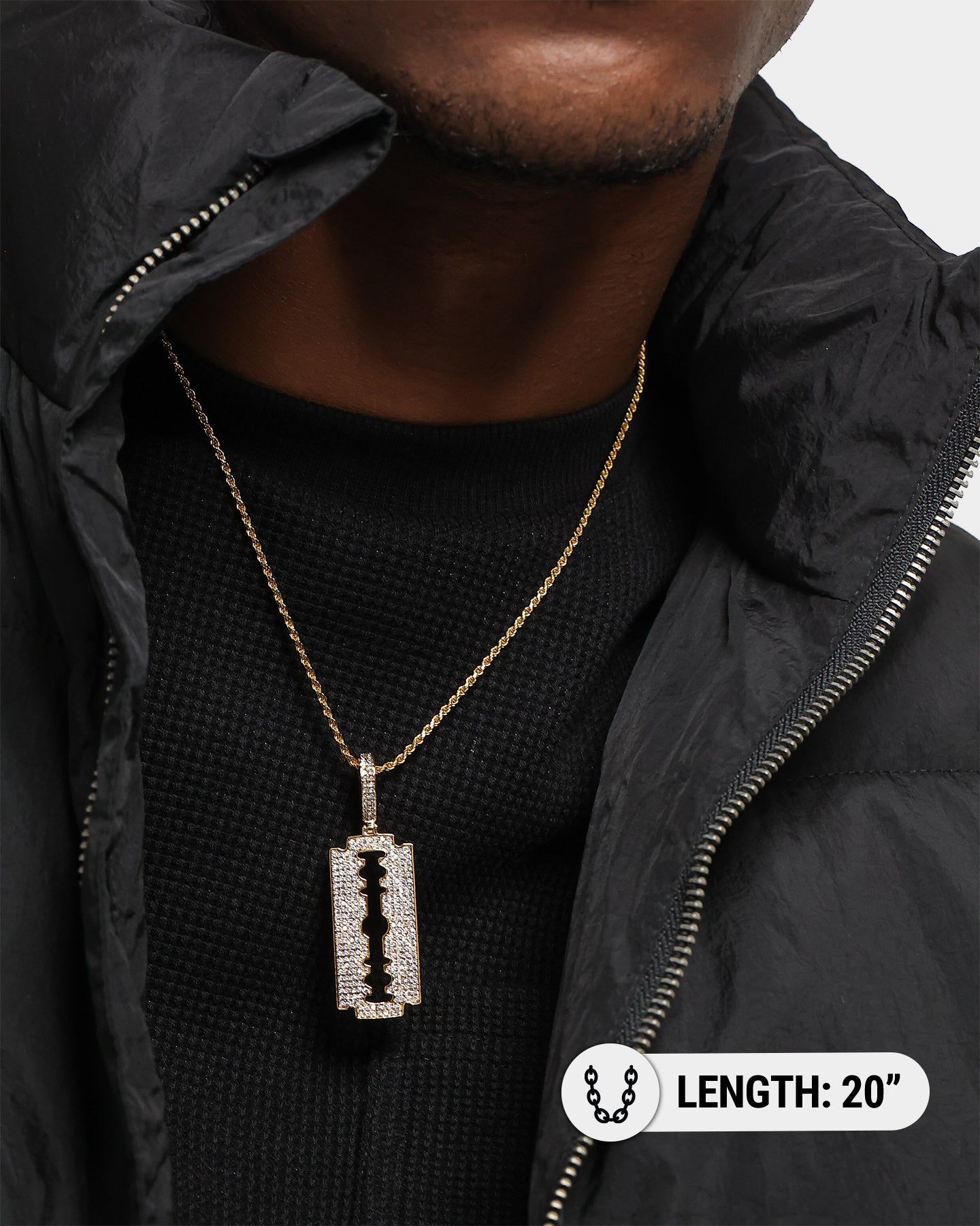 Saint Morta Iced Razor Pendant Iced Gold sold by Culture Kings product image thumbnail 3