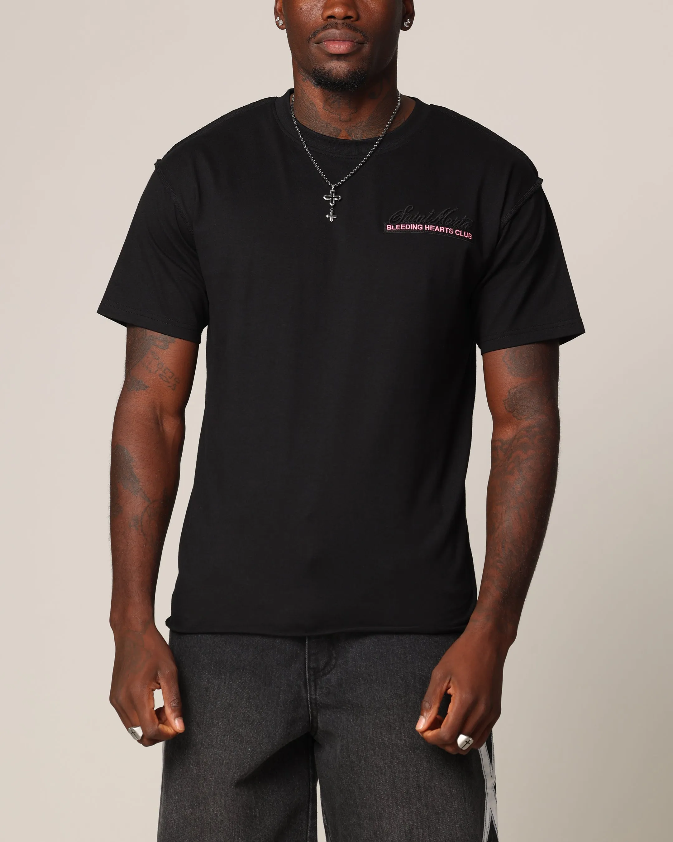 Saint Morta Bleeding Hearts Club Cut T-Shirt Black sold by Culture Kings product image thumbnail 2
