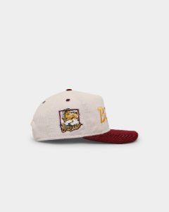 New Era Brisbane Broncos 'NRL Retro Script Corduroy' Golfer Snapback Chrome White sold by Culture Kings