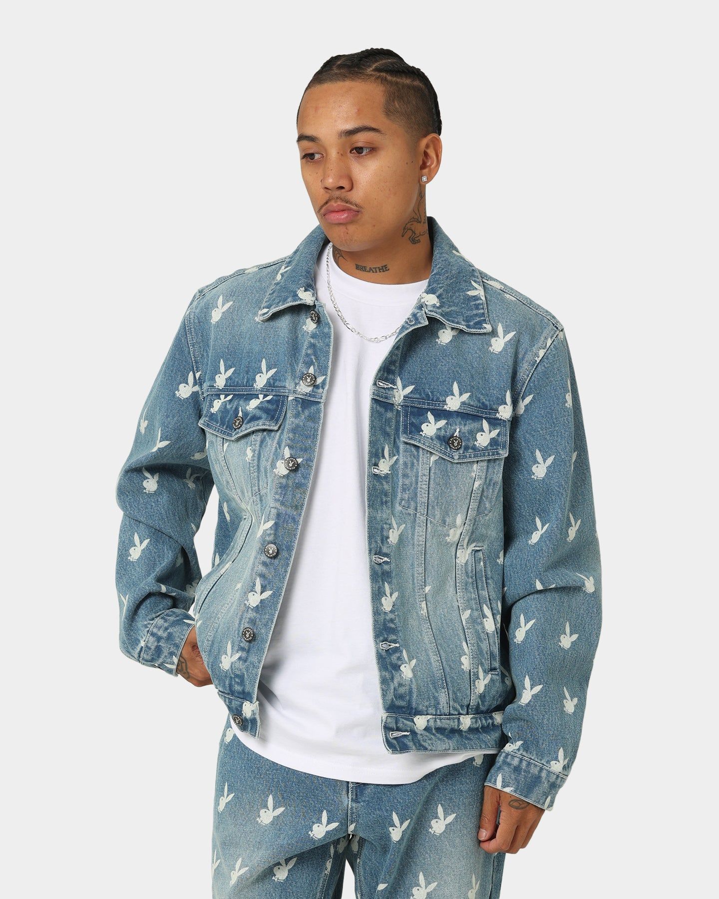 Playboy By CK Players Denim Jacket Vintage Blue sold by Culture Kings product image thumbnail 3