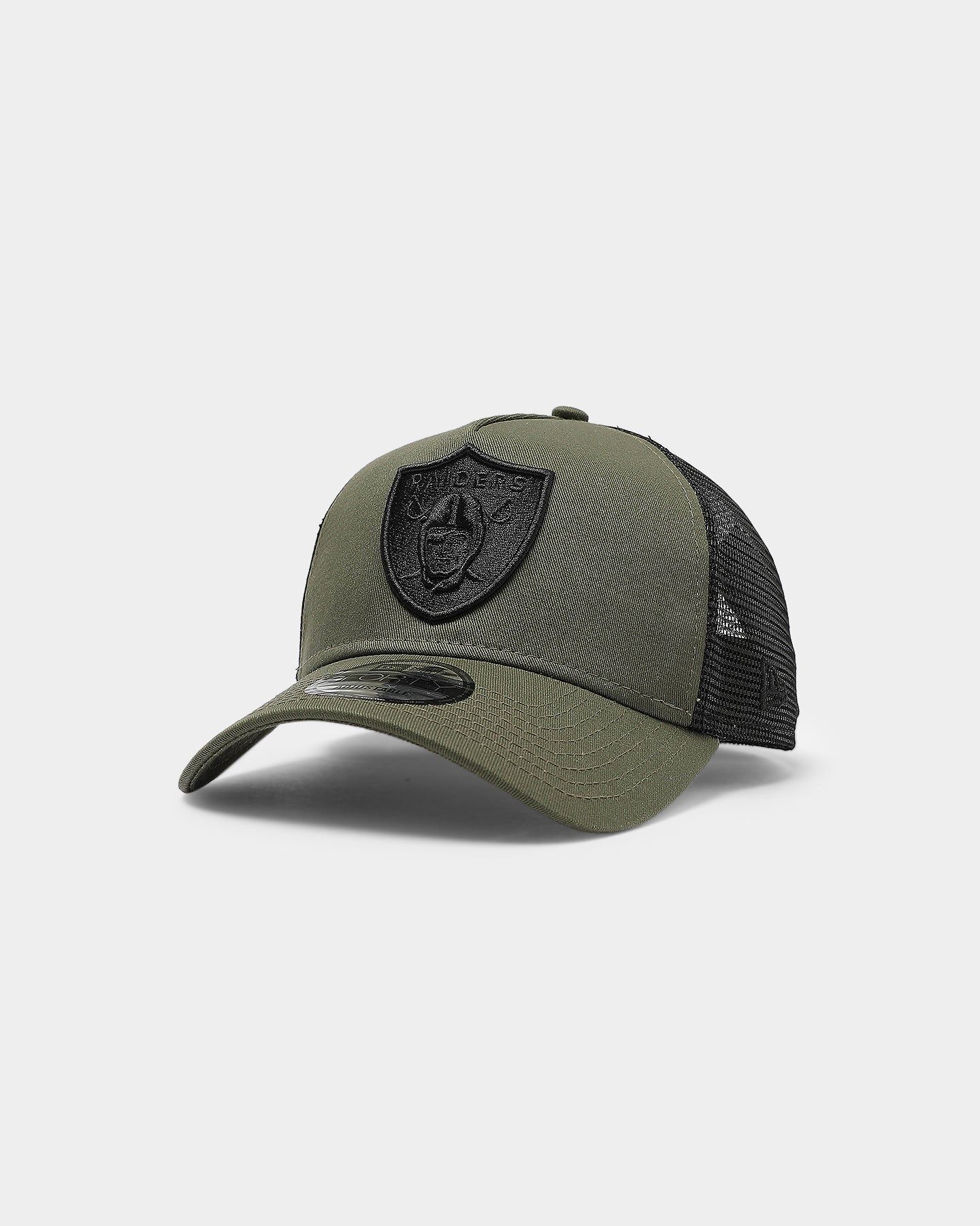 New Era Las Vegas Raiders 9FORTY A-Frame Trucker Snapback Olive/Black sold by Culture Kings