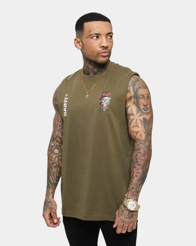 Saint Morta Forbidden Muscle Singlet Army Green sold by Culture Kings