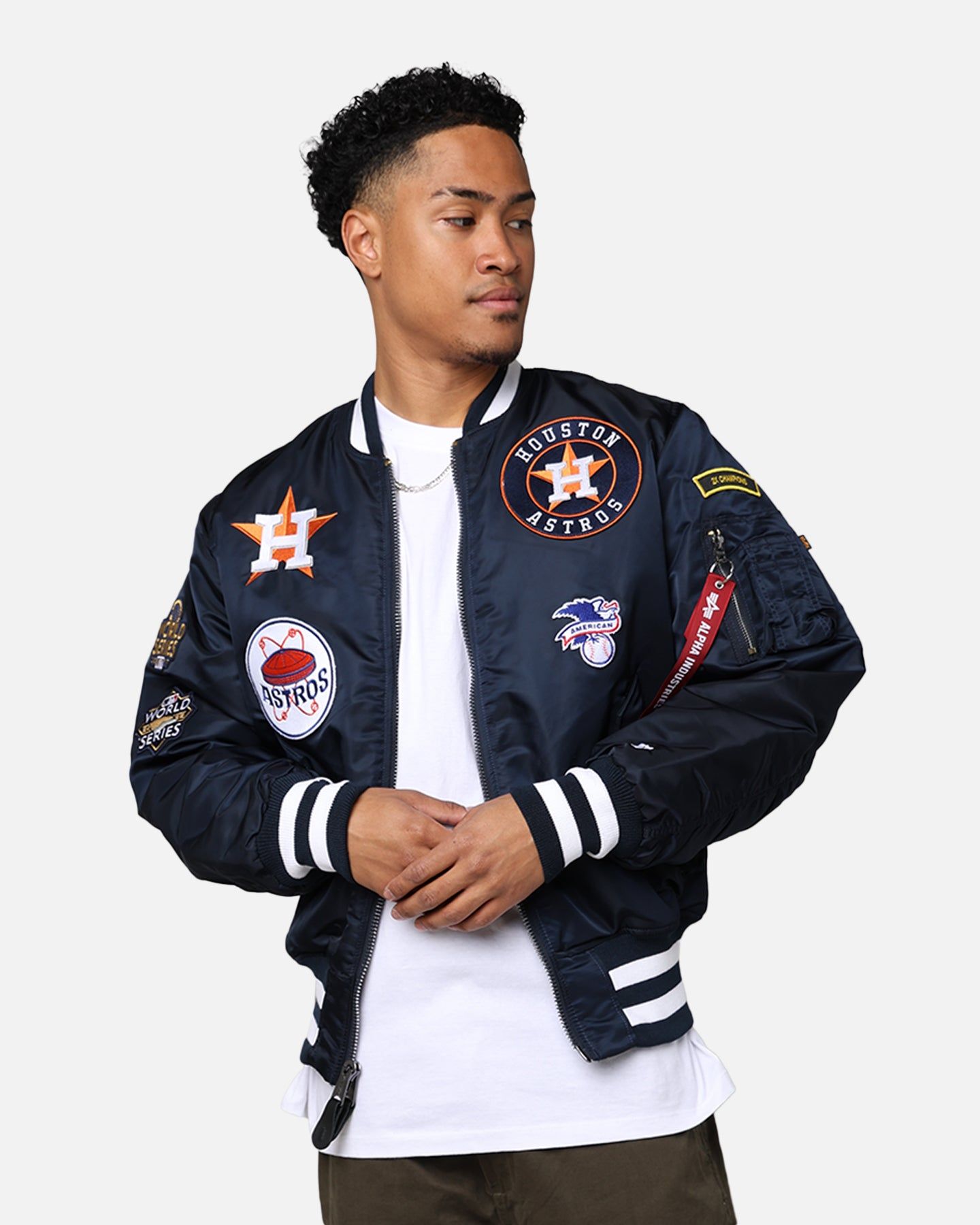 New Era X Alpha Series X MLB Houston Astros MA-1 Bomber Jacket Navy sold by Culture Kings