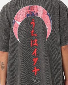 Goat Crew X Naruto Itachi Uchiha Heavyweight Vintage T-Shirt Black Wash sold by Culture Kings