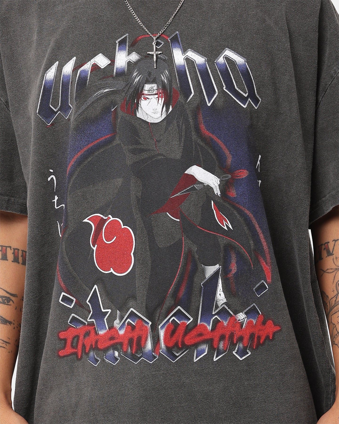 Goat Crew X Naruto Itachi Uchiha Heavyweight Vintage T-Shirt Black Wash sold by Culture Kings product image thumbnail 4