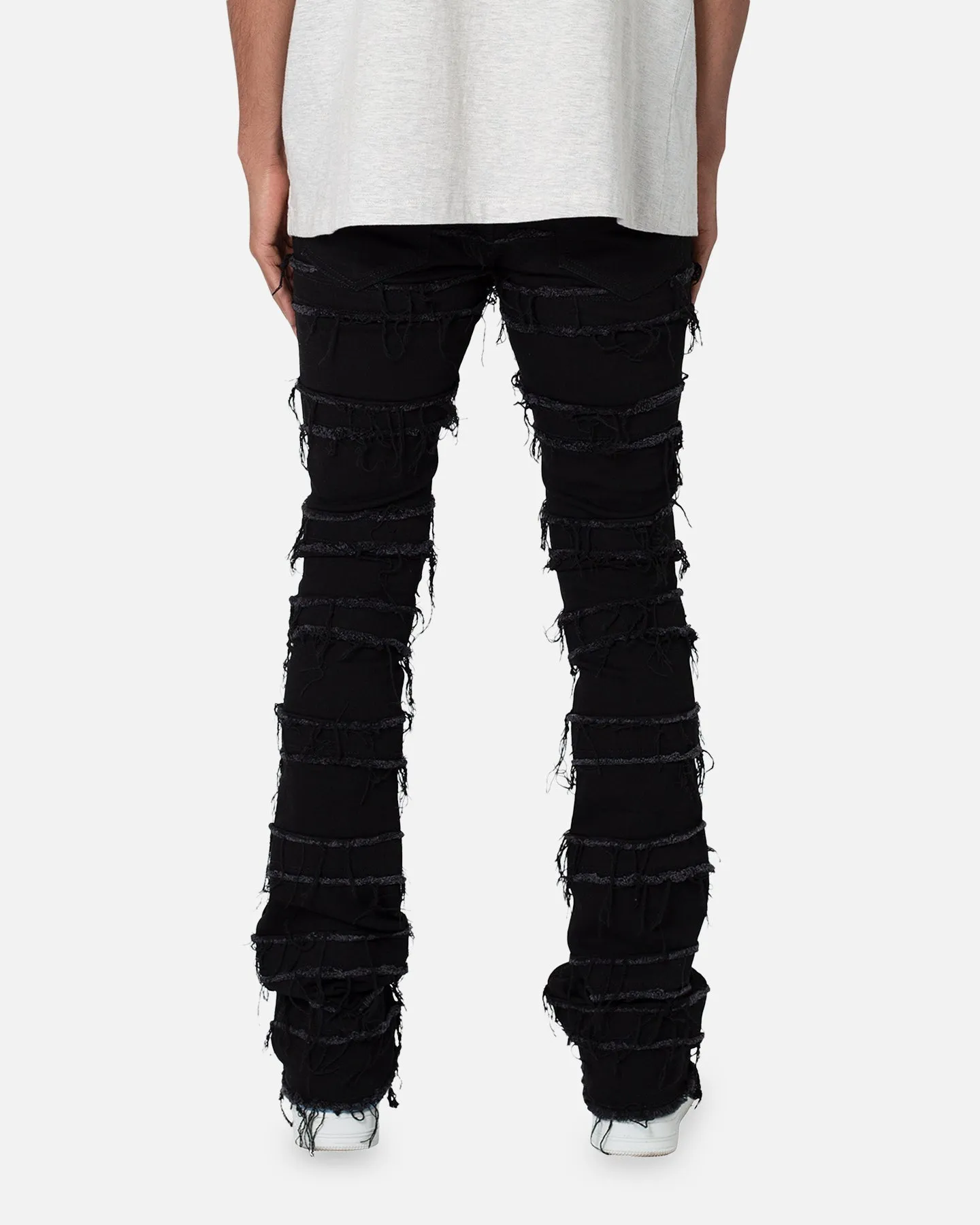 MNML X597 Distressed Skinny Flare Denim Jeans Black sold by Culture Kings product image thumbnail 4