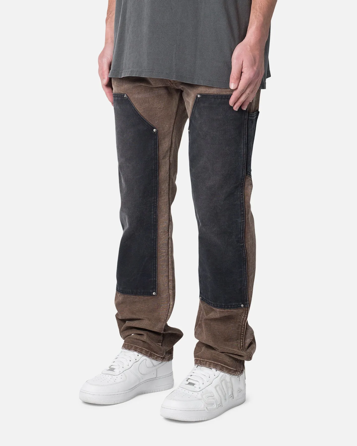 MNML Contrast Double Knee Denim Jeans Brown sold by Culture Kings product image thumbnail 2