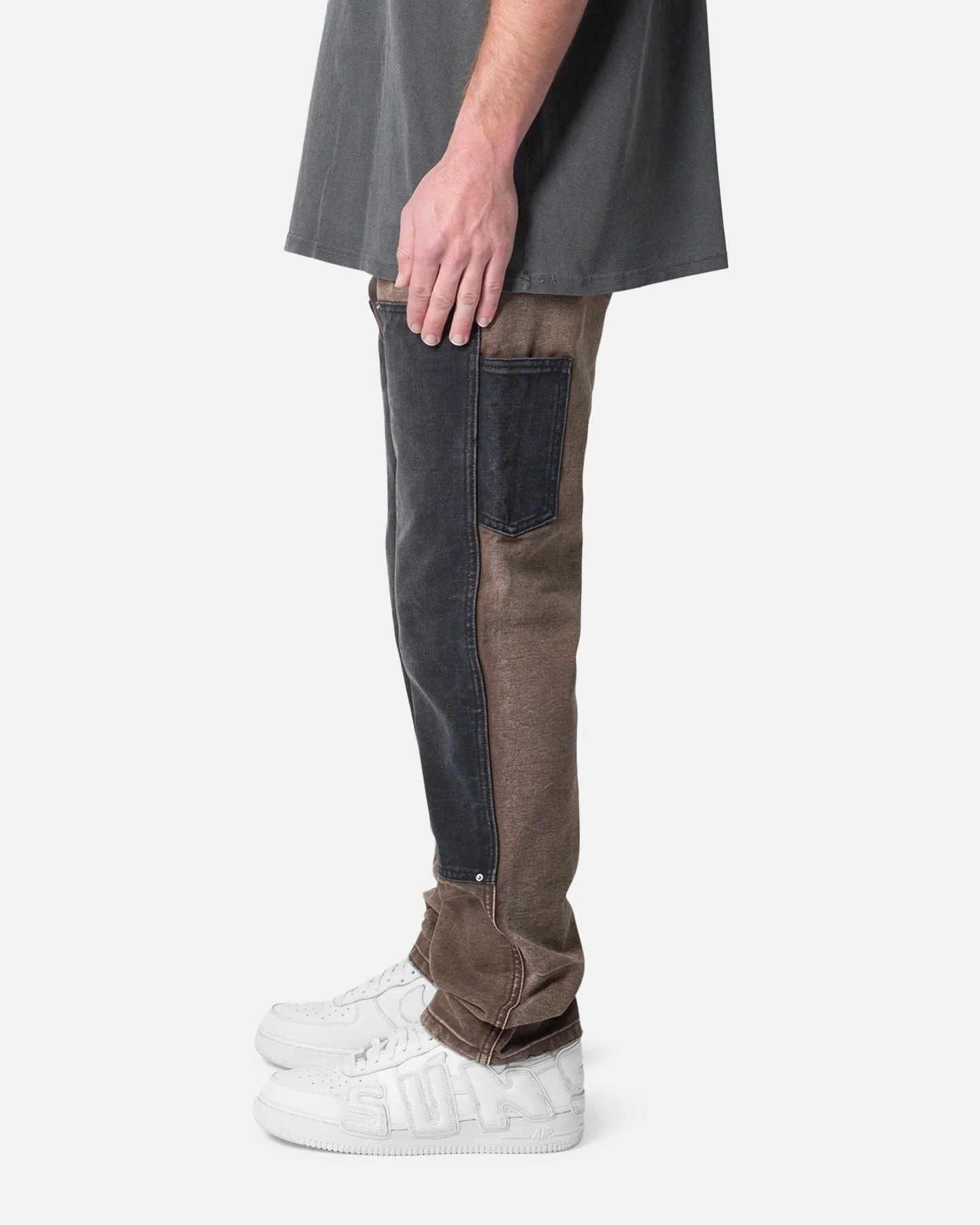MNML Contrast Double Knee Denim Jeans Brown sold by Culture Kings product image thumbnail 3