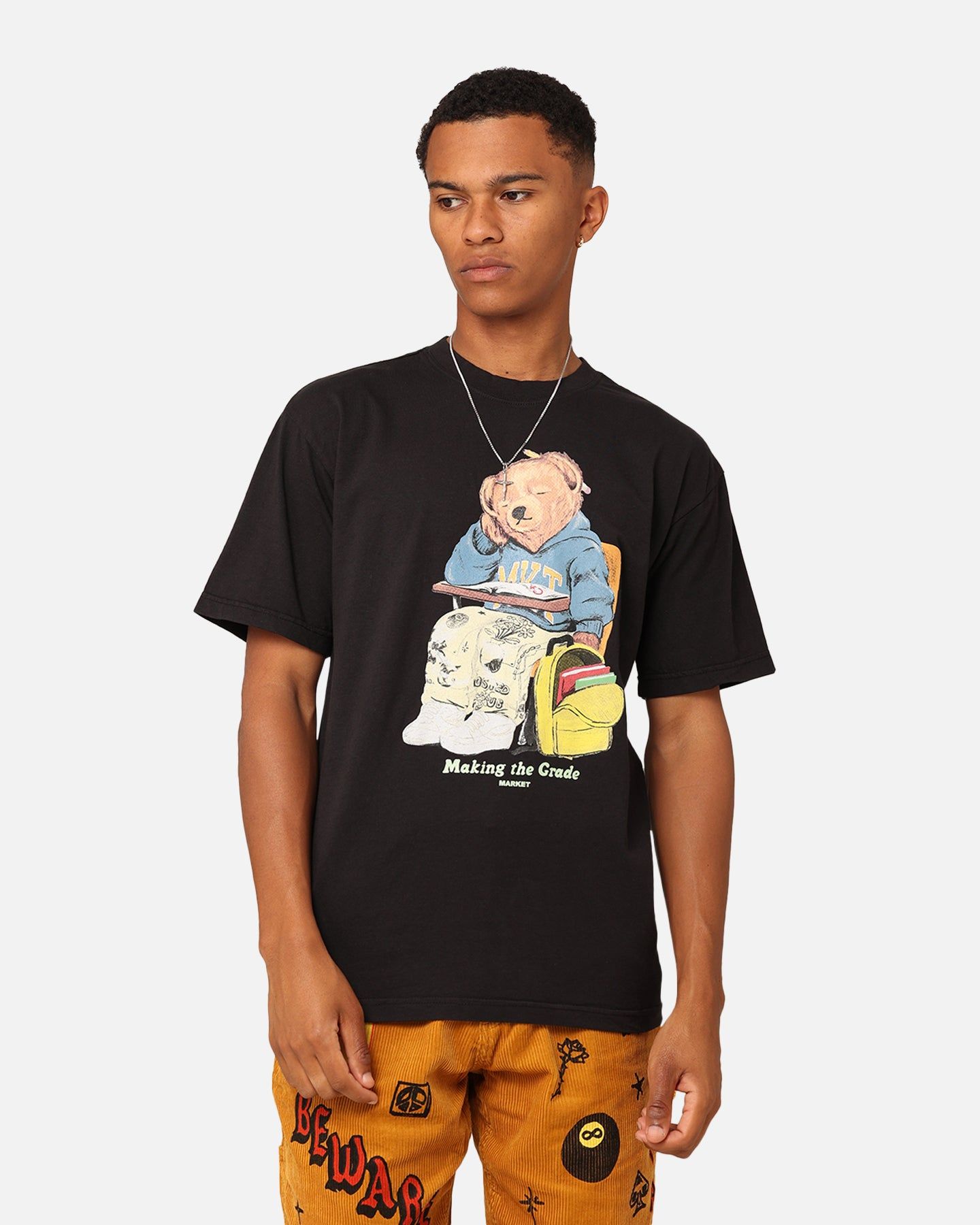 Market Making The Grade Bear T-Shirt Washed Black sold by Culture Kings
