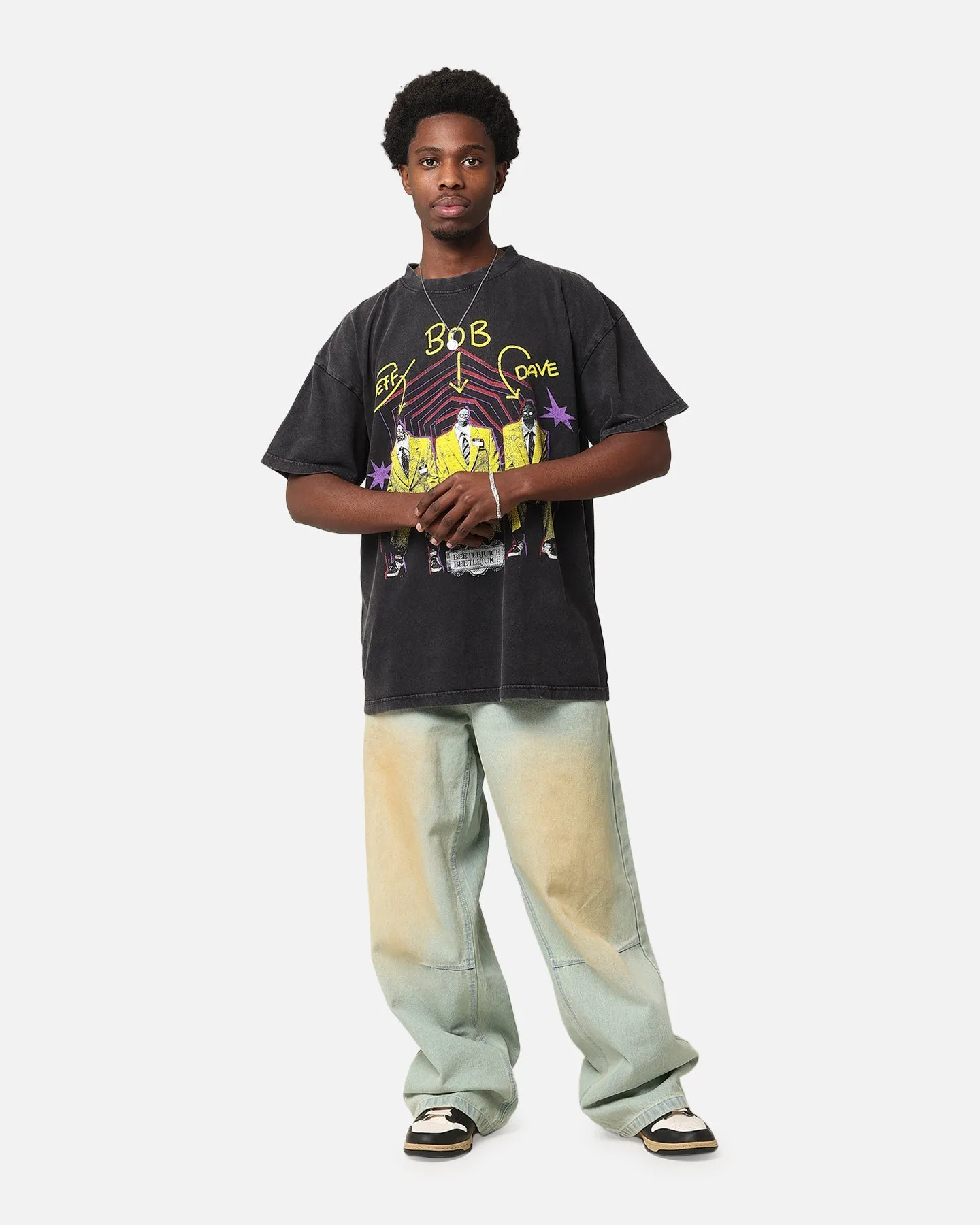 Goat Crew X Beetlejuice Jeff Bob Dave Vintage T-Shirt Black Acidwash sold by Culture Kings product image thumbnail 2