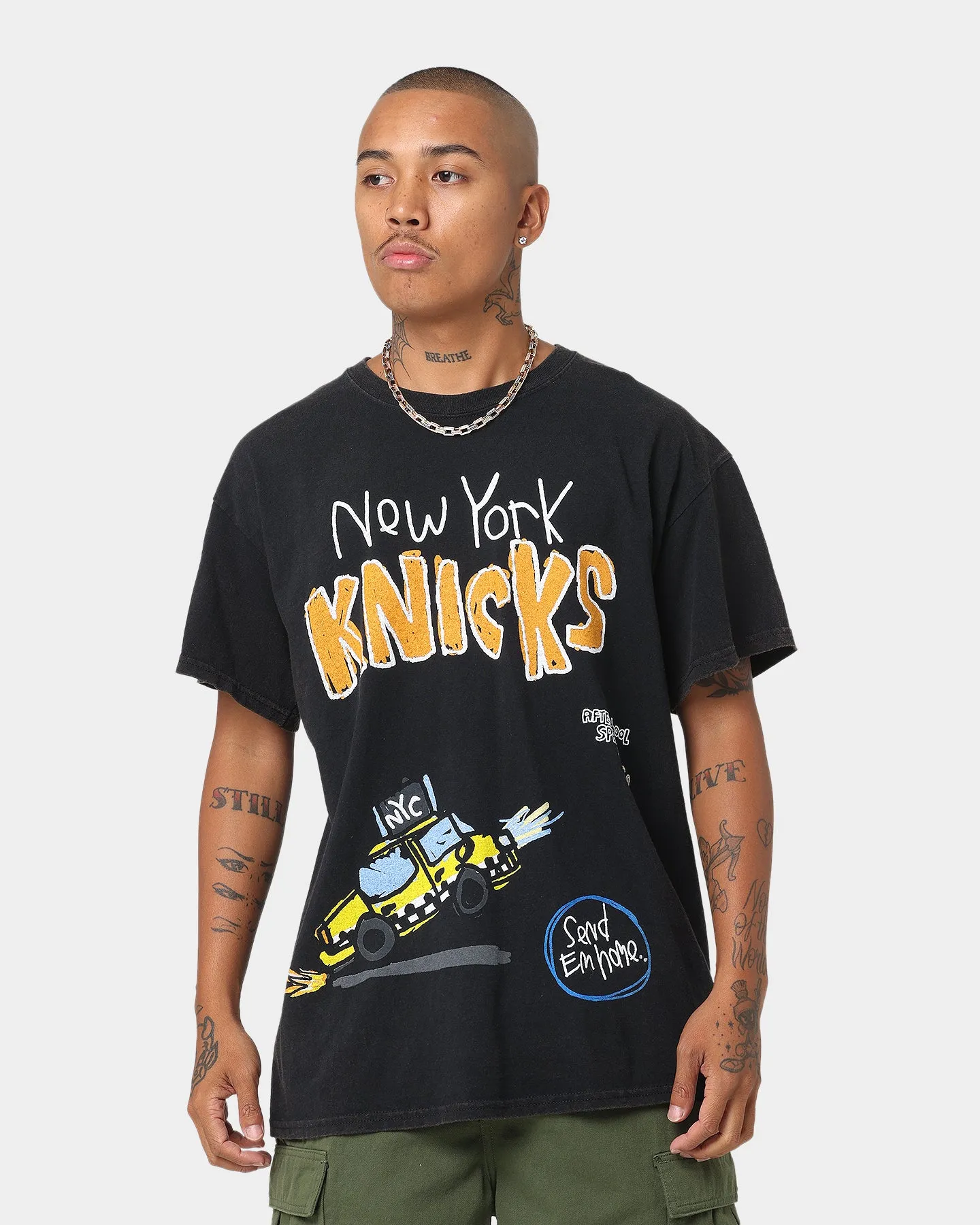After School Special New York Knicks T-Shirt Black Wash sold by Culture Kings
