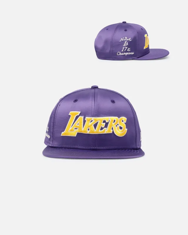 New Era Los Angeles Lakers 'Satin Script' 9FIFTY Snapback OTC sold by Culture Kings