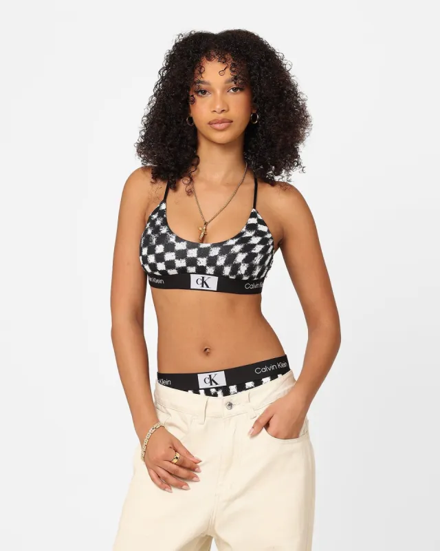 Calvin Klein Women's 1996 Cotton Unlined Bralette Checkerboard/Black sold by Culture Kings