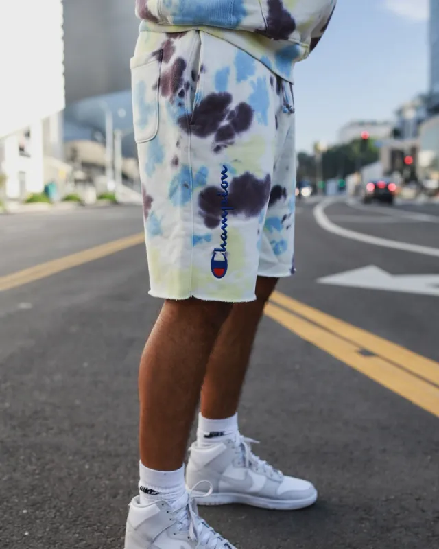 Champion Reverse Weave Cloud Dye Cut-Off Shorts Print 3c7 sold by Culture Kings