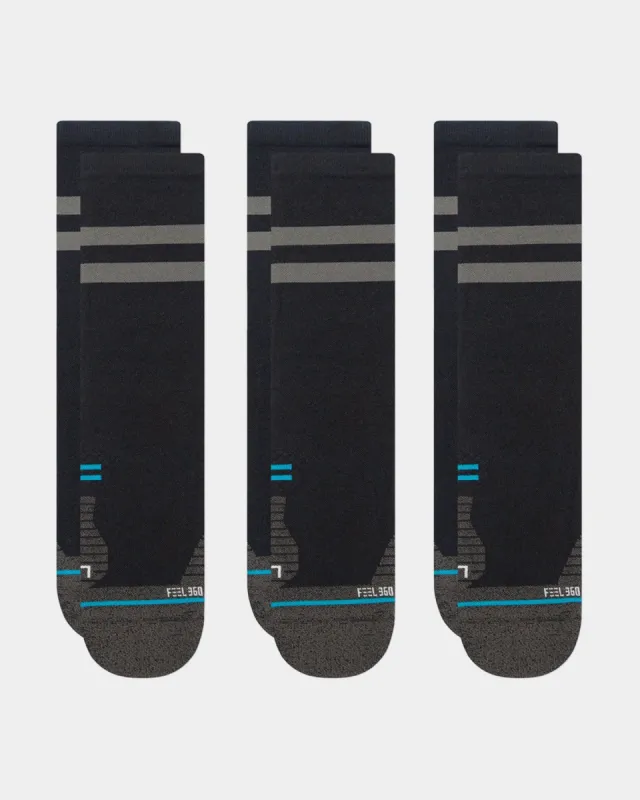 Stance Run Light Crewcut 3 Pack Socks Black sold by Culture Kings