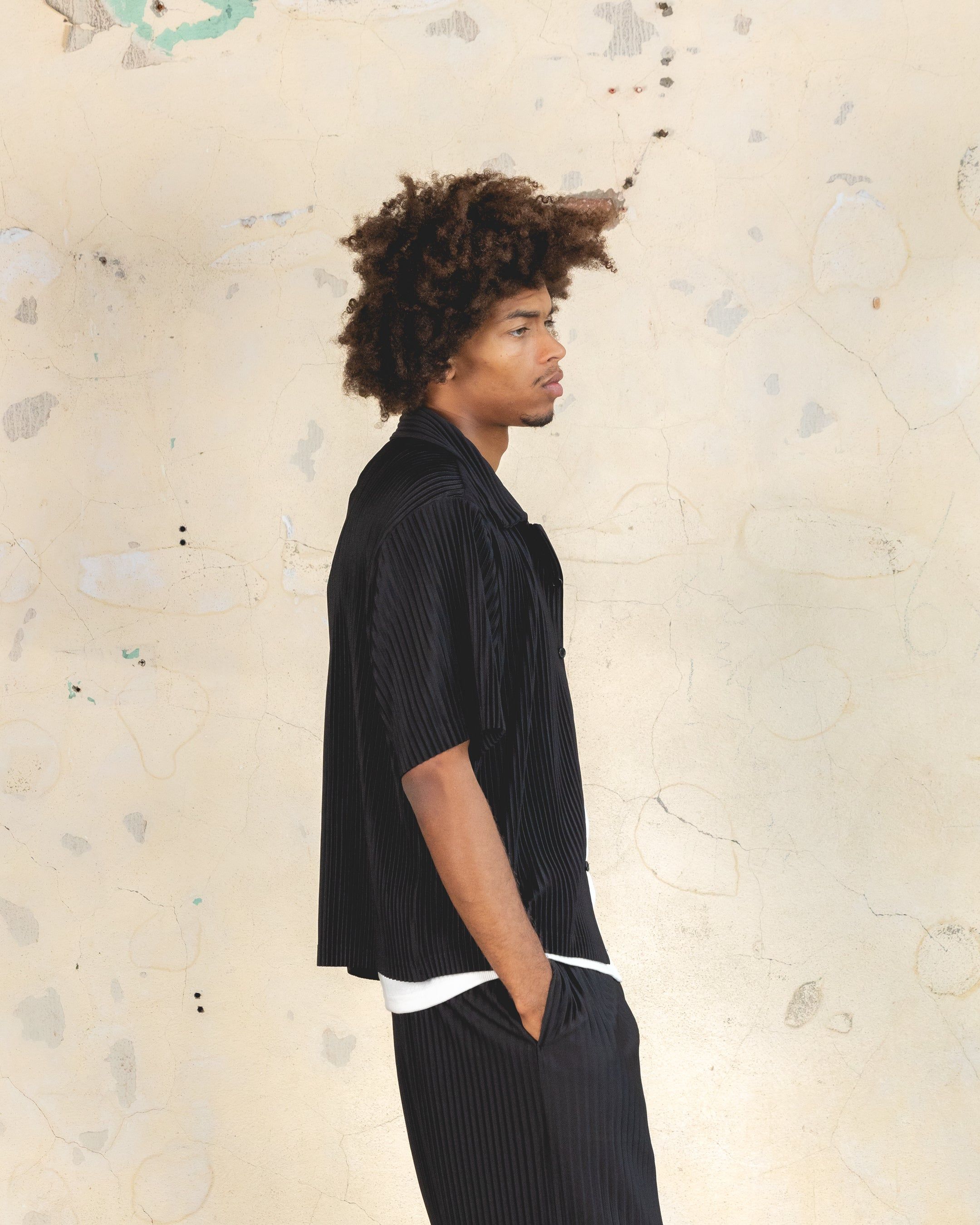 404 Harbour Plisse Button Up Shirt Black sold by Culture Kings product image thumbnail 4