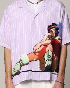 Loiter X Cowboy Bebop Button Up Shirt Lilac sold by Culture Kings